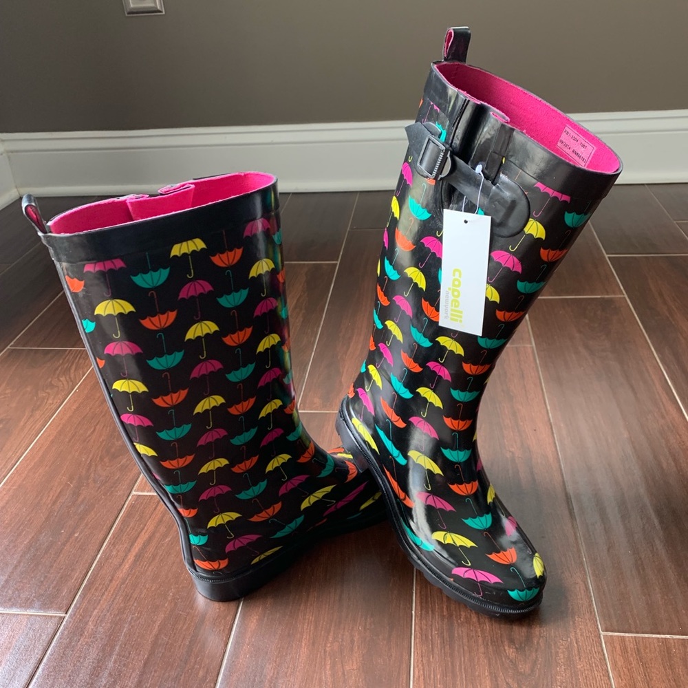 NWT Capelli umbrella rain boots size